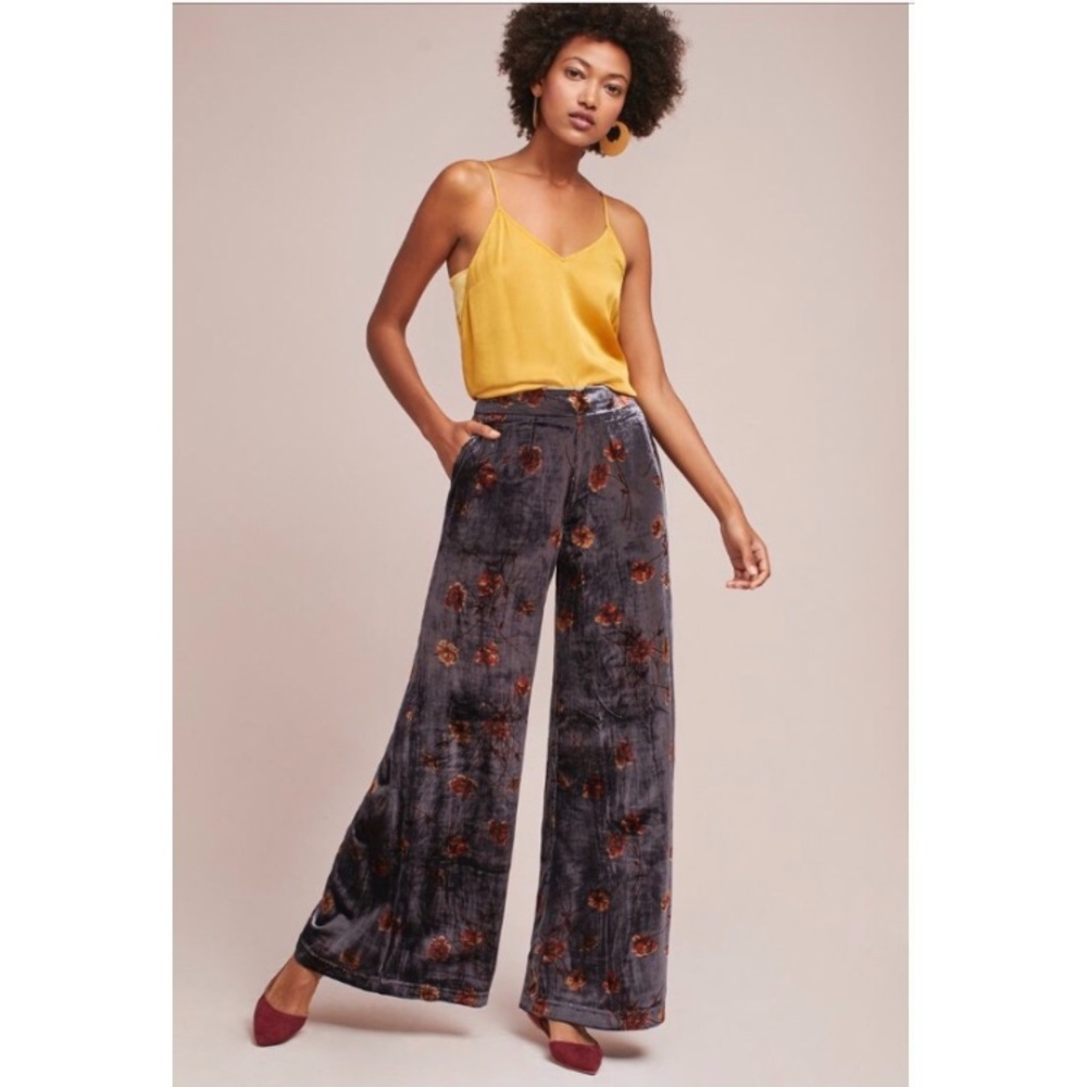 NWT Anthropologie Jessie velvet trousers